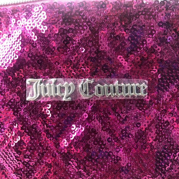 Juicy Couture sequin sparkle cosmetic/toiletry travel bag NWT - Picture 2 of 15